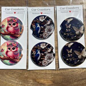 Set of 2.5" Car Coasters with Notch